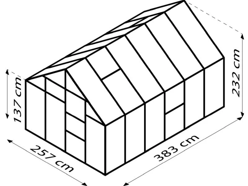 Vitavia Gewächshaus Meridian 1, 9900 HKP 6 mm, schwarz - Image 3