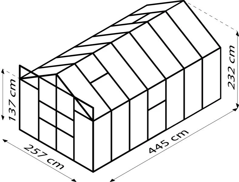 Vitavia Gewächshaus Meridian 2, 11500 HKP 4 mm, schwarz, mit Doppelschiebetür - Image 3