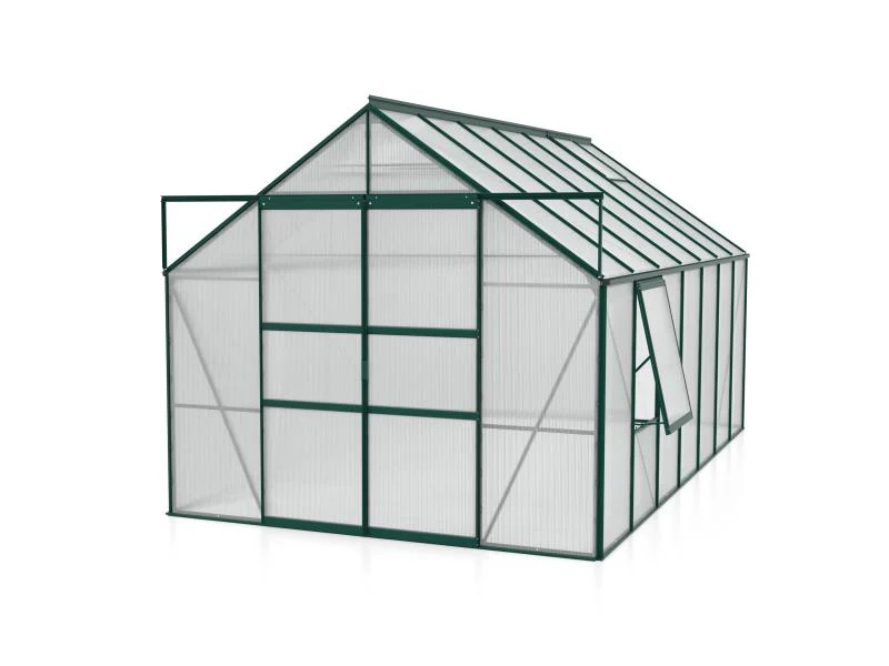 Vitavia Gewächshaus Meridian 2, 11500 HKP 4 mm, smaragd, mit Doppelschiebetür - Image 2