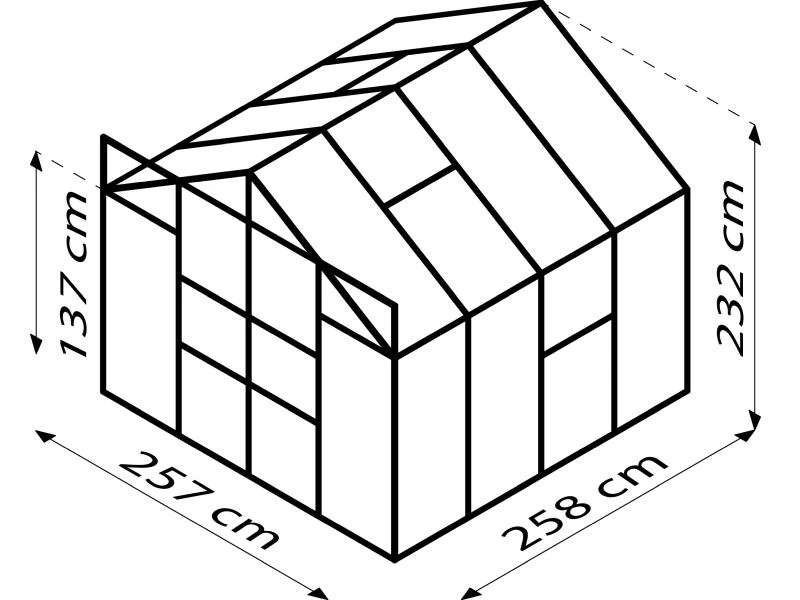 Vitavia Gewächshaus Meridian 2, 6700 HKP 4 mm Alu, mit Doppelschiebetür - Image 4