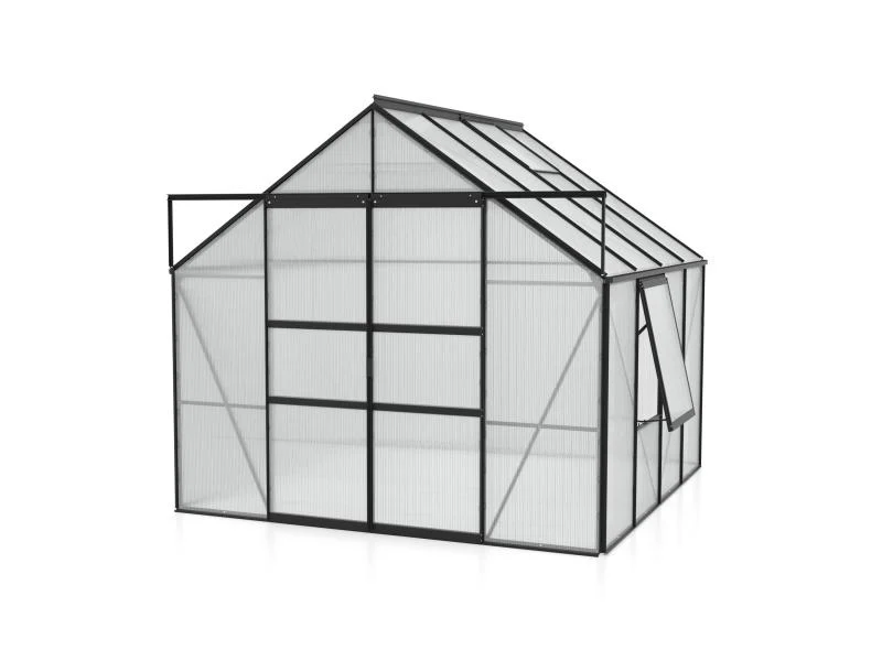 Vitavia Gewächshaus Meridian 2, 6700 HKP 6 mm, schwarz, mit Doppelschiebetür - Image 2