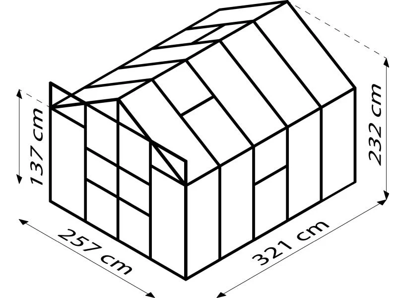 Vitavia Gewächshaus Meridian 2, 8300 HKP 4 mm Alu, mit Doppelschiebetür - Image 4