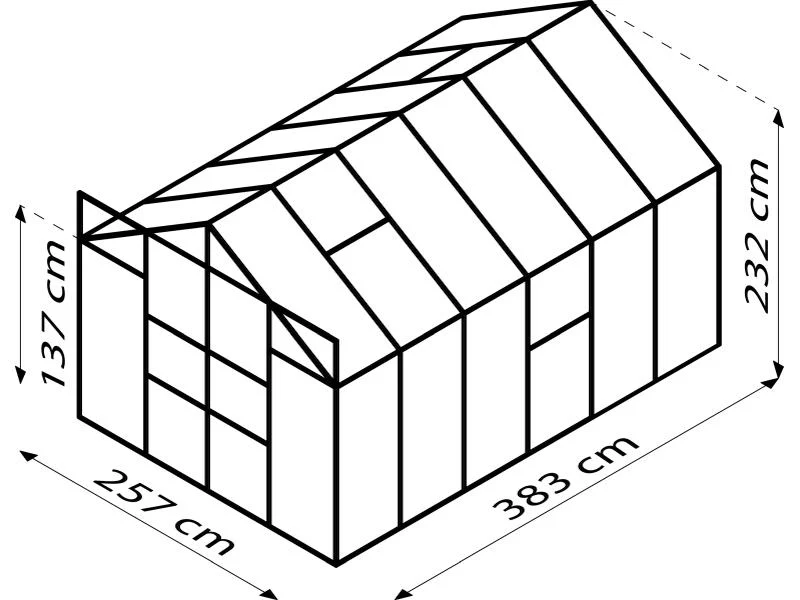 Vitavia Gewächshaus Meridian 2, 9900 ESG 3mm Alu, mit Doppelschiebetür - Image 3