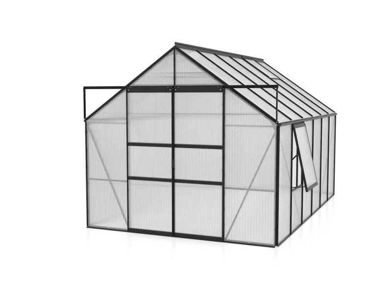 Vitavia Gewächshaus Meridian 2, 9900 HKP 6mm, schwarz, mit Doppelschiebetür - Image 2