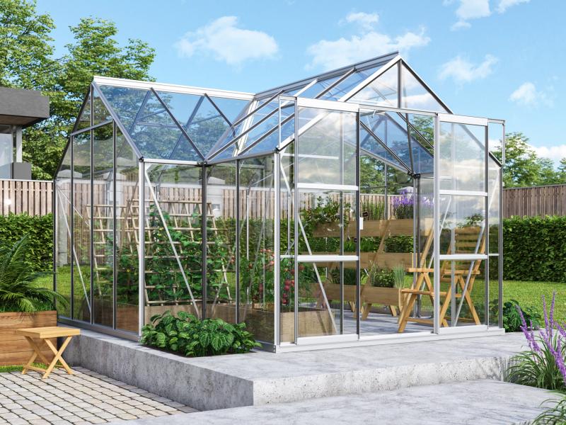 Vitavia Gewächshaus Sirius Orangerie ESG 3 mm Alu, inkl. Fundamentrahmen
