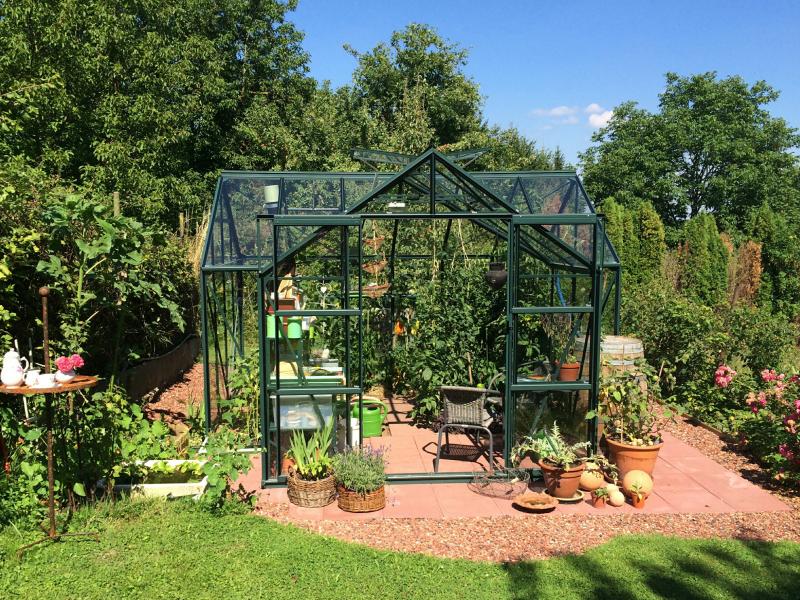 Vitavia Gewächshaus Sirius Orangerie ESG 3 mm smaragd, inkl. Fundamentrahmen