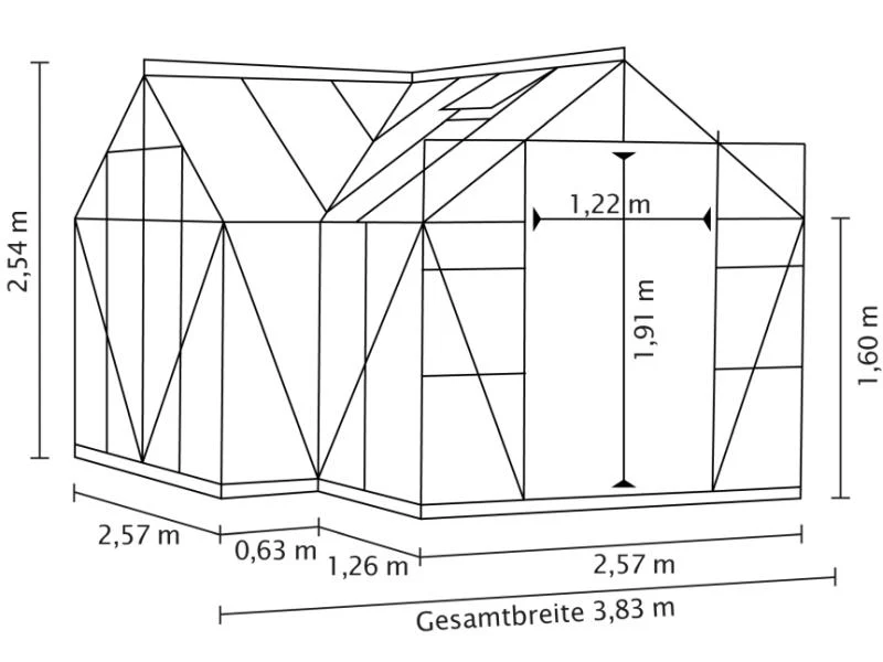 Vitavia Gewächshaus Sirius Orangerie ESG 3 mm smaragd, inkl. Fundamentrahmen - Image 4