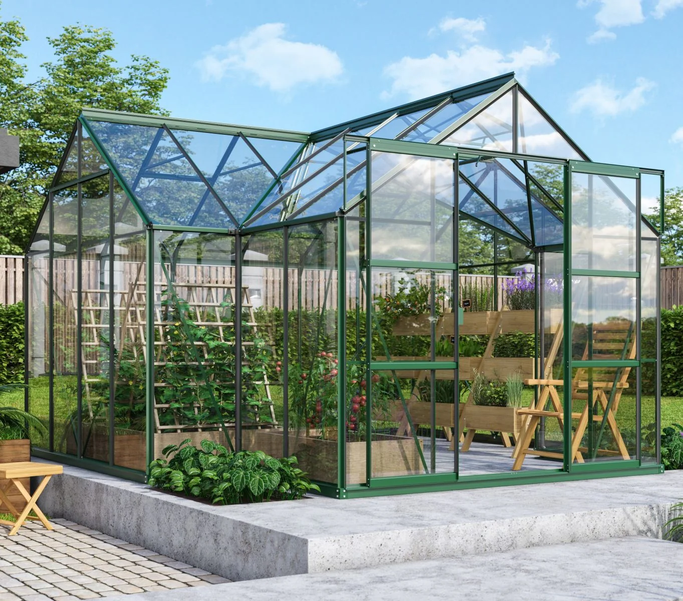 Vitavia Gewächshaus Sirius Orangerie ESG 3 mm smaragd, inkl. Fundamentrahmen - Image 5
