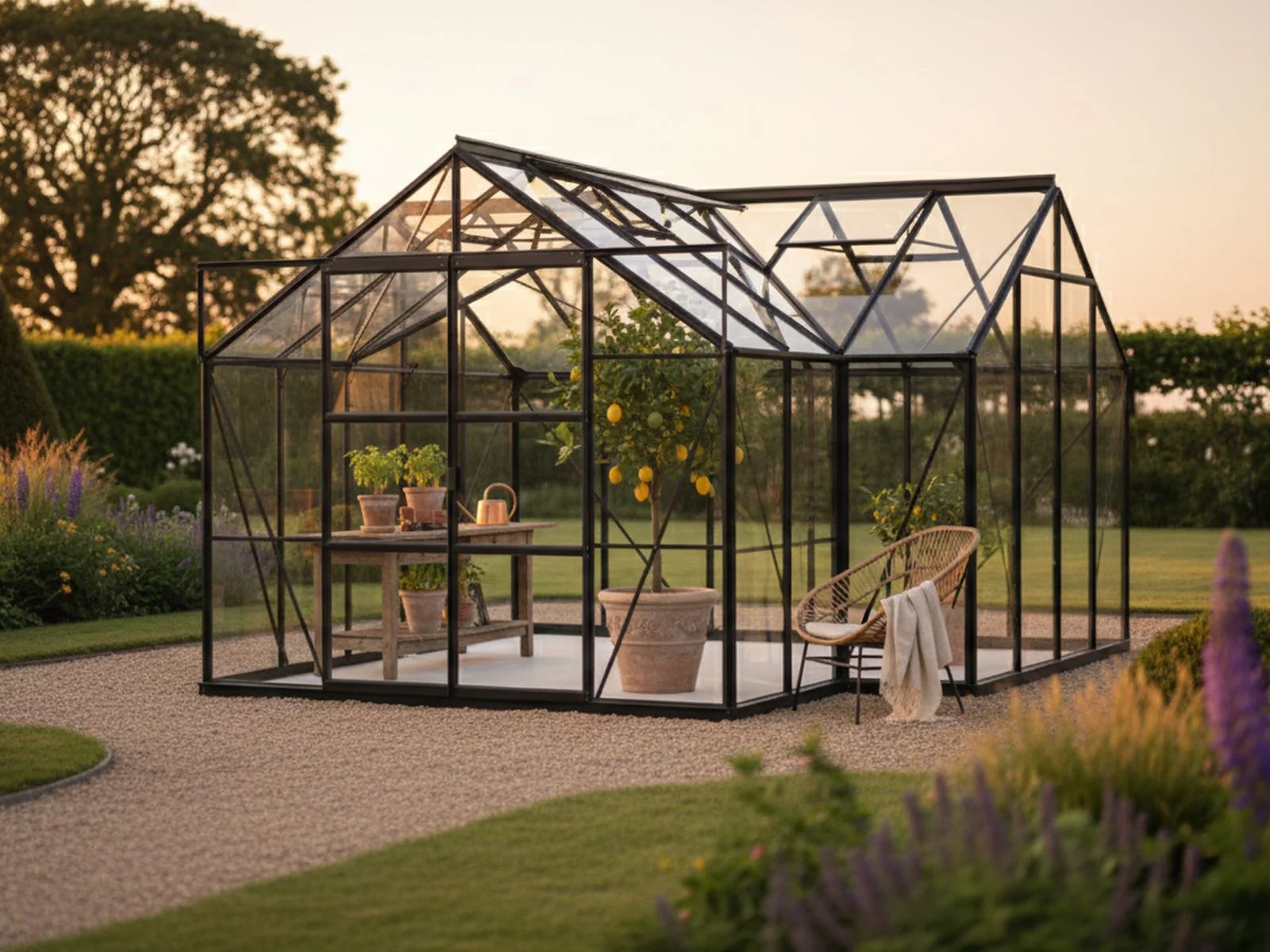 Vitavia Gewächshaus Sirius Orangerie ESG 3 mm schwarz, inkl. Fundamentrahmen - Image 2