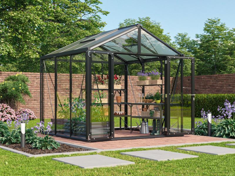 Vitavia Gewächshaus Zeus Comfort 6200 ESG/HKP, schwarz pulverbeschichtet - Image 3