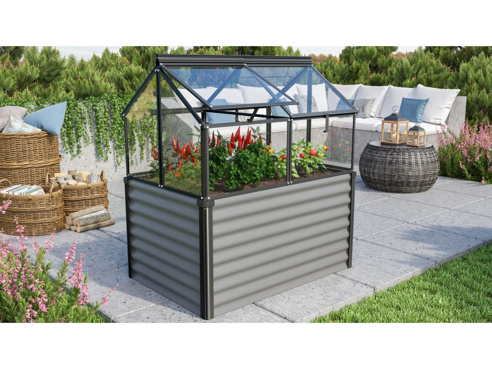 Vitavia Hochfrühbeet Gaia Jumbo ESG, granit/schwarz