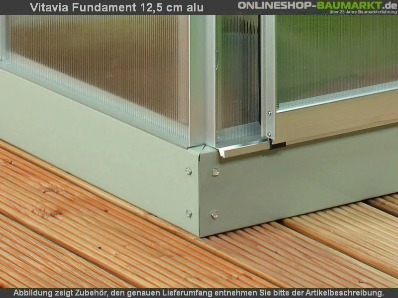 Vitavia Stahl-Fundament 3800, 12,5 cm für Gewächshäuser alu blank