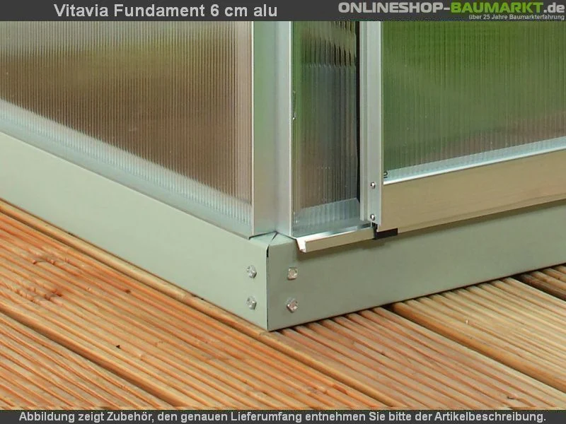 Vitavia Stahl-Fundament 6700, 6 cm für Gewächshäuser alu blank