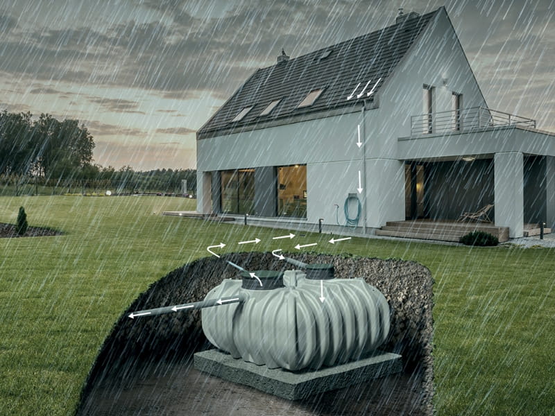 Waterform Regenwasser-Zisterne Unground 5000 Liter grau mit Tankabdeckung und Korbfilter - Image 6