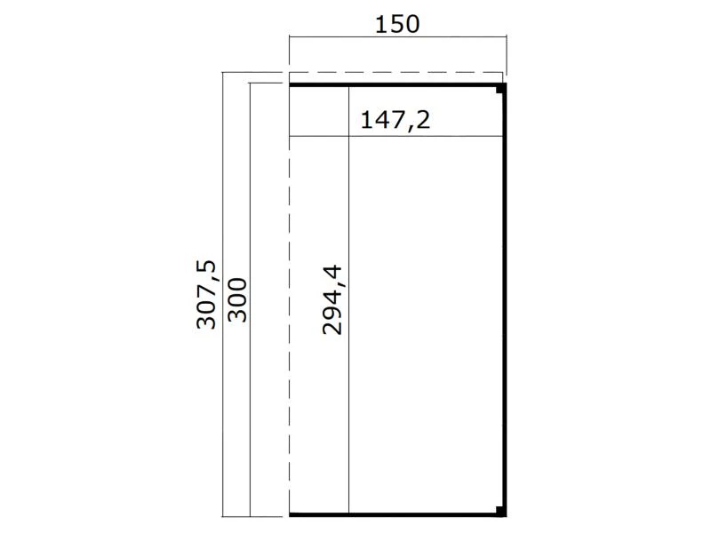 Weka Anbaudach 1 für Batu 3, 150 x 300 cm - Image 2