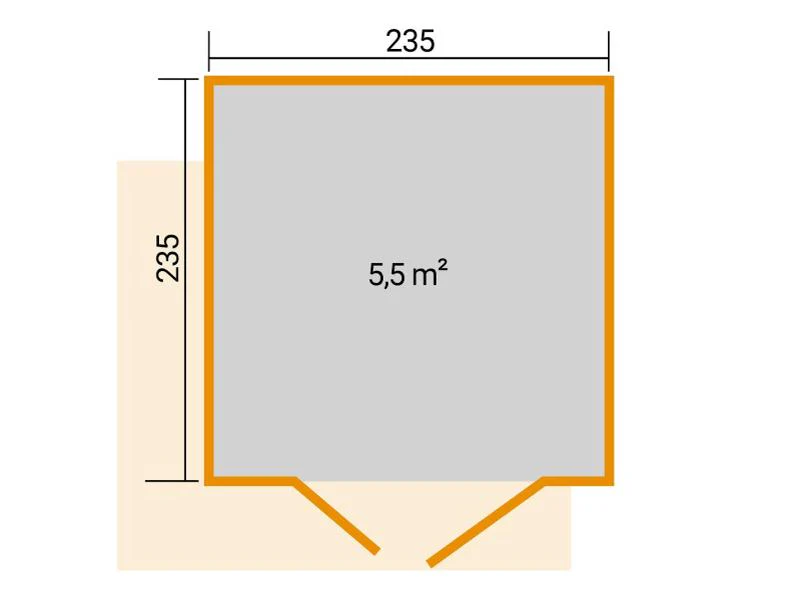Weka Design-Gartenhaus Pure Garden Amberley 1,5, 19 mm, 235x235 cm, Naturbelassen, Design-Doppeltür - Image 5