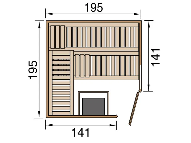 Weka Design-Sauna CUBILIS Gr. 2 Sparset 7,5 kW OS inkl. digitaler Steuerung, Glastür, Fenster und Mo - Image 2