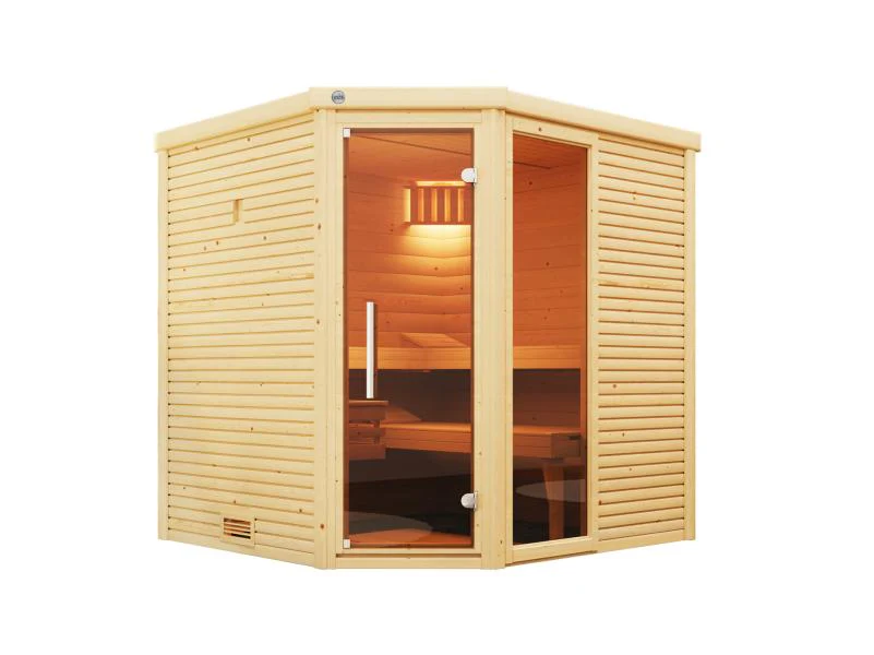 Weka Design-Sauna CUBILIS Gr. 2 Sparset, inkl. 9 kW Ofen Kompakt integr. Steuerung, Glastür, Fenster - Image 3