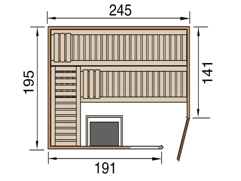 Weka Design-Sauna CUBILIS Gr. 3 Sparset 7,5 kW BioS inkl. digitaler Steuerung, Glastür, Fenster und - Image 2