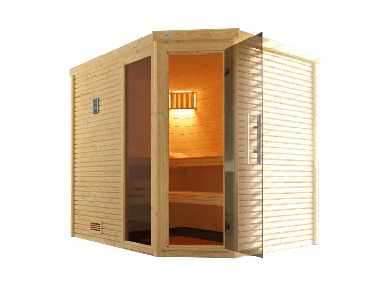 Weka Design-Sauna CUBILIS Gr. 3 Sparset 7,5 kW OS inkl. digitaler Steuerung, Glastür, Fenster und Mo - Image 3