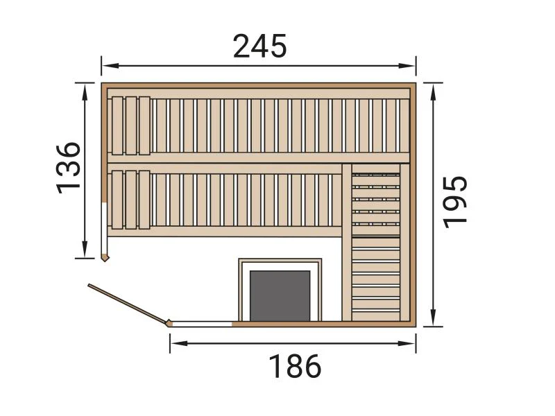 Weka Design-Sauna Kemi Eck 2 GTF, inkl. 9 kW Ofen digitale Steuerung (OS) - Image 3