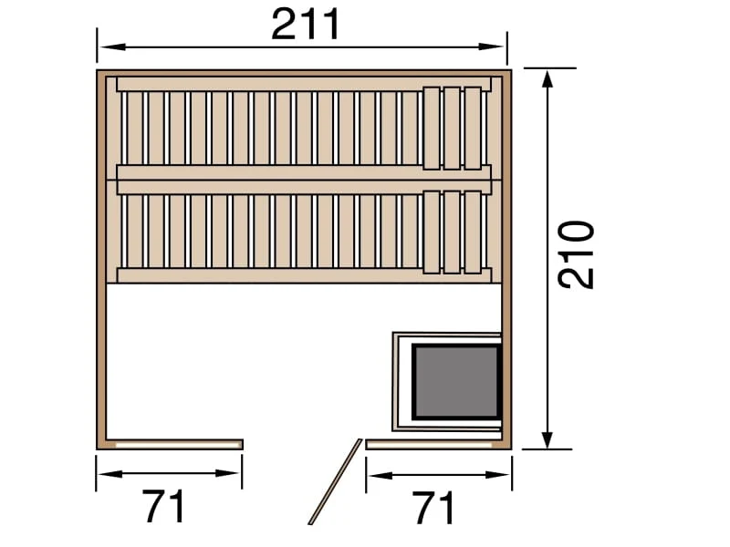Weka Design-Sauna KEMI PANORAMA 3 inkl. 7,5 kW OS-Ofenset - Image 4