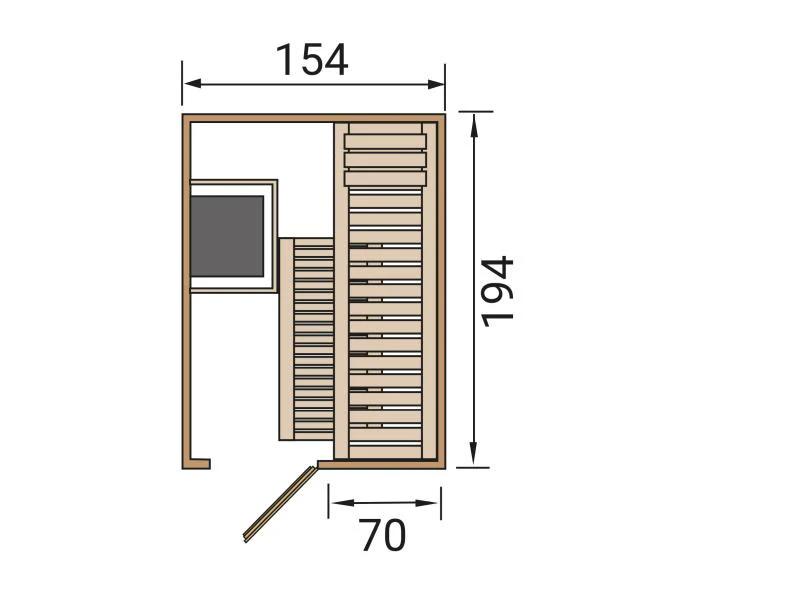 Weka Elementsauna Kaarina 1, inkl. 3,6 kW Ofen Kompakt, integr. Steuerung - Image 2