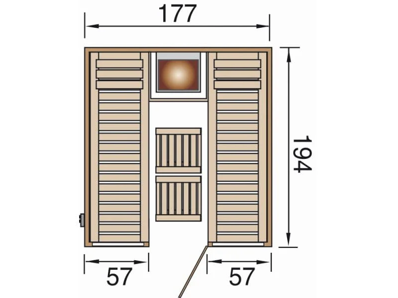 Weka Elementsauna Kaarina 2, inkl. 5,4 kW Ofen Kompakt mit integrierter Steuerung - Image 3