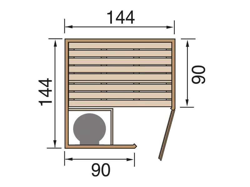 Weka Elementsauna Kiruna 1 GT inkl. 3,6 kW Kompakt-Ofenset (230 V) - Image 2