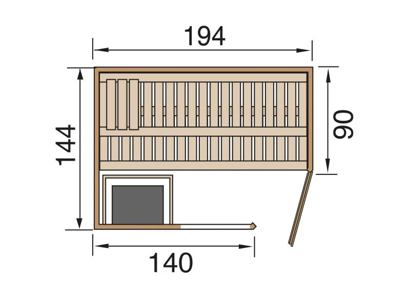 Weka Elementsauna Varberg 1 GTF Trend inkl. 7,5 kW BioS-Ofenset - Image 2