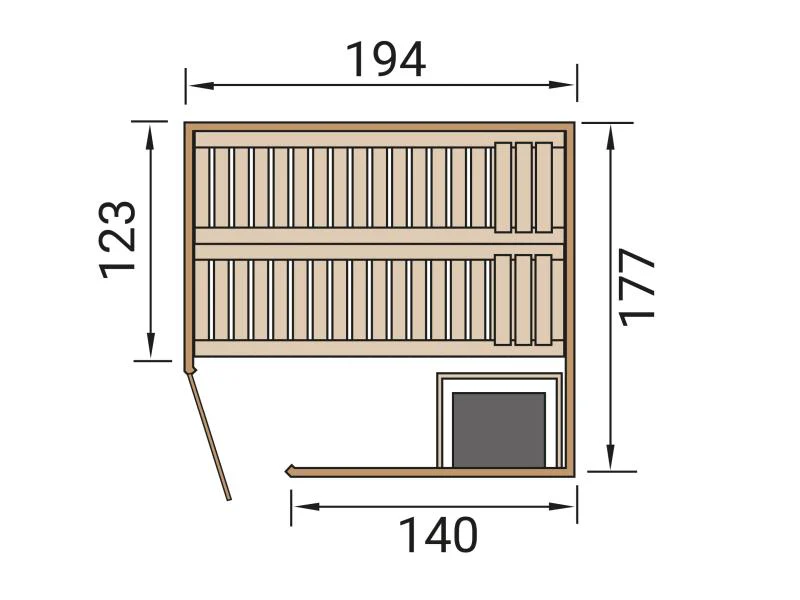 Weka Elementsauna Varberg 2, inkl. 5,4 Ofen Kompakt integr. Steuerung, mit Ganzglastür - Image 2