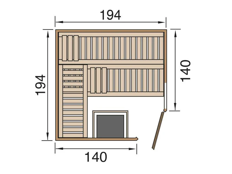 Weka Elementsauna Varberg 3 GTF inkl. 7,5 kW OS-Ofenset - Image 2