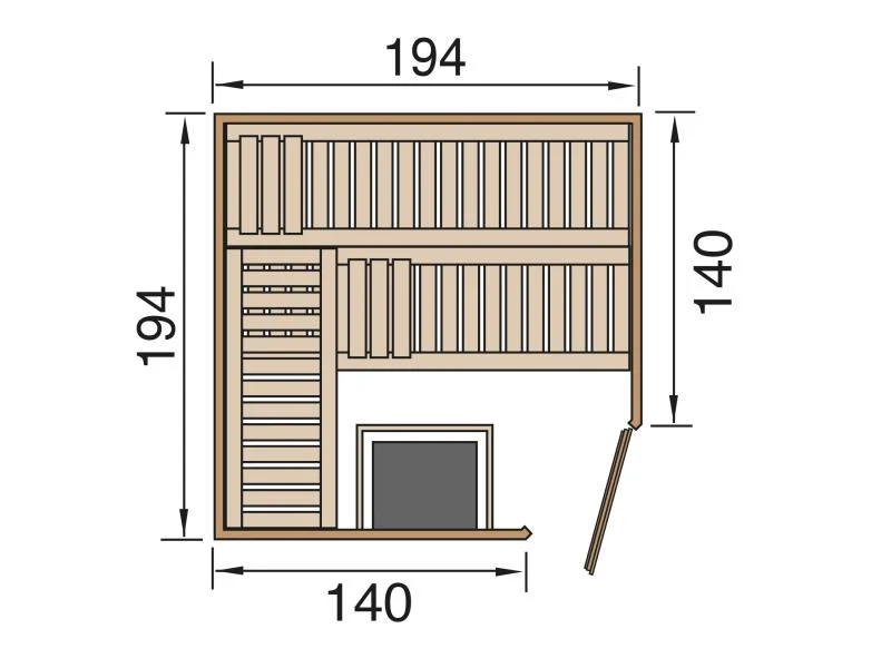 Weka Elementsauna Varberg 3 GTF Trend inkl. 7,5 kW OS-Ofenset - Image 2