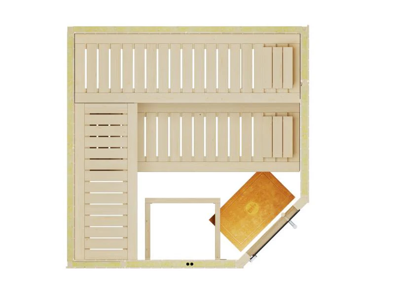 Weka Elementsauna Varberg 3, inkl. 9 kW Ofen Kompakt integr. Steuerung, Ganzglastür - Image 5
