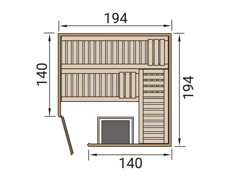 Weka Elementsauna Varberg 3, inkl. 9 kW Ofen Kompakt integr. Steuerung, isolierte Holztür - Image 2