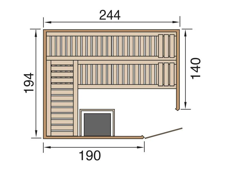 Weka Elementsauna Varberg 4 GT Trend inkl. 7,5 kW BioS-Ofenset - Image 2