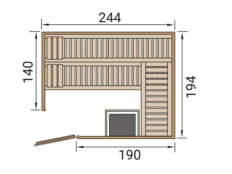 Weka Elementsauna Varberg 4, inkl. 9 kW Bioofen digitale Steuerung (BioS), isolierte Holztür - Image 2