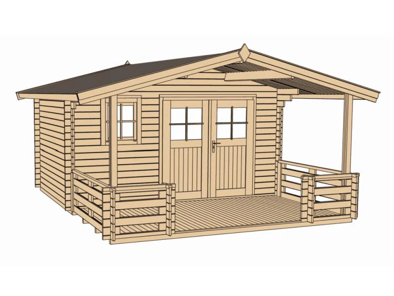 Weka Gartenhaus 111 Gr. 3 Vordach + 200 cm Terrasse - Image 2