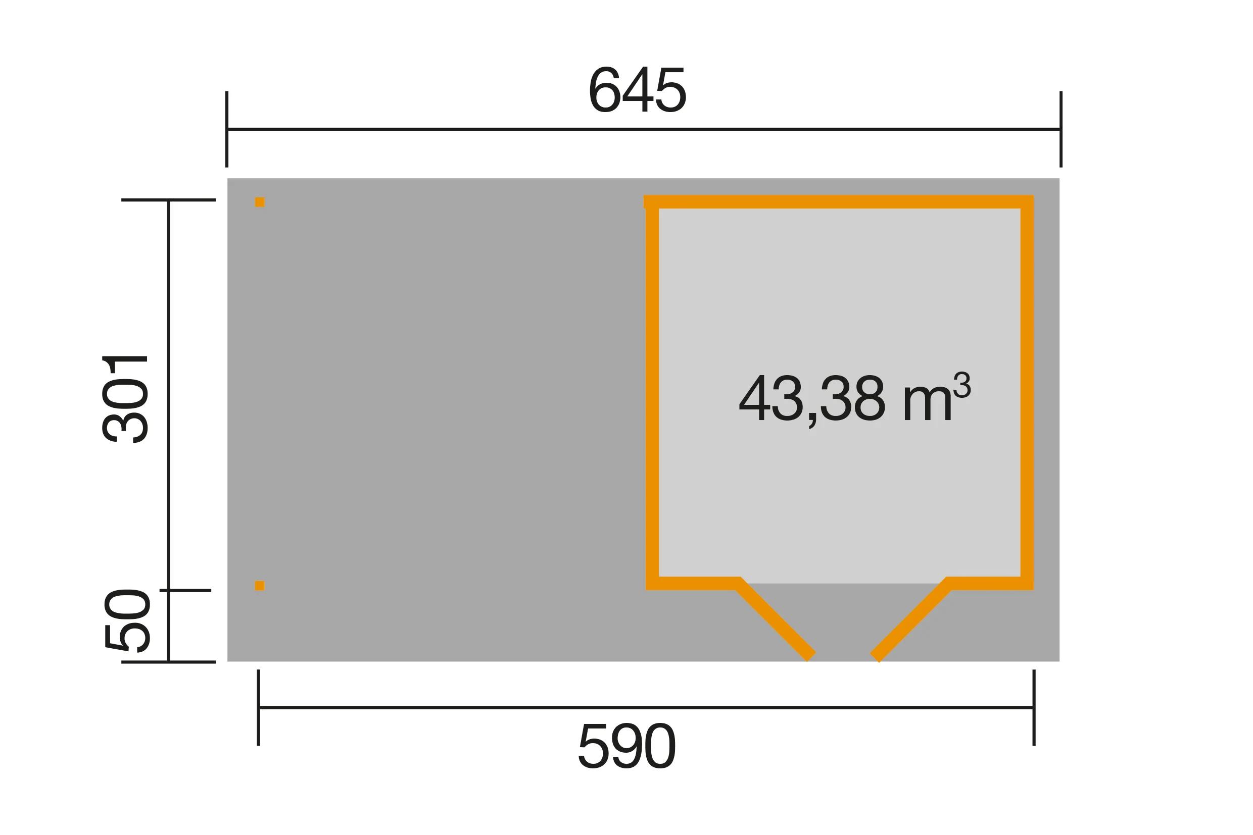 Weka Gartenhaus 126 Gr. 2 in anthrazit mit Anbaudach 300 cm - Image 4
