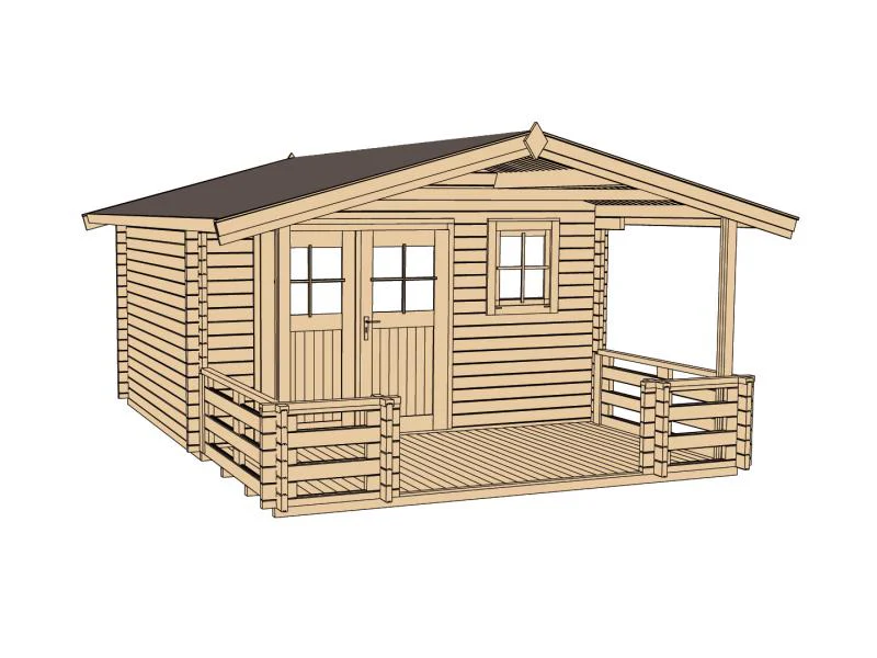 Weka Gartenhaus 136 Gr. 1 mit Vordach und Terrasse - Image 3