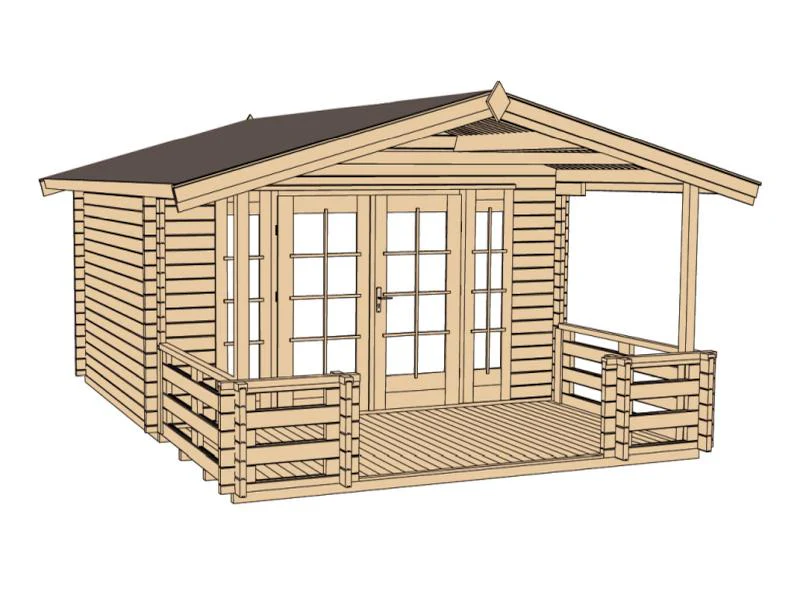 Weka Gartenhaus 137 Gr. 1 mit Vordach und Terrasse - Image 3