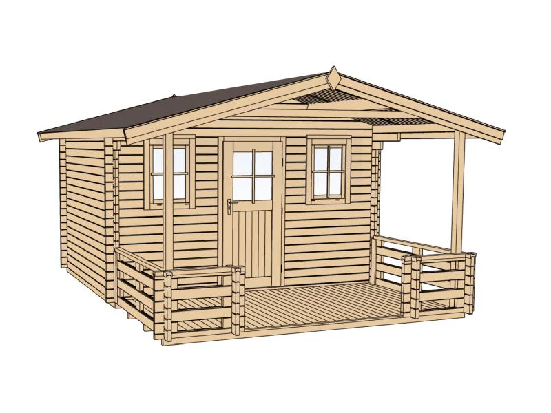 Weka Gartenhaus 138 Gr. 2 mit Vordach und Terrasse - Image 3