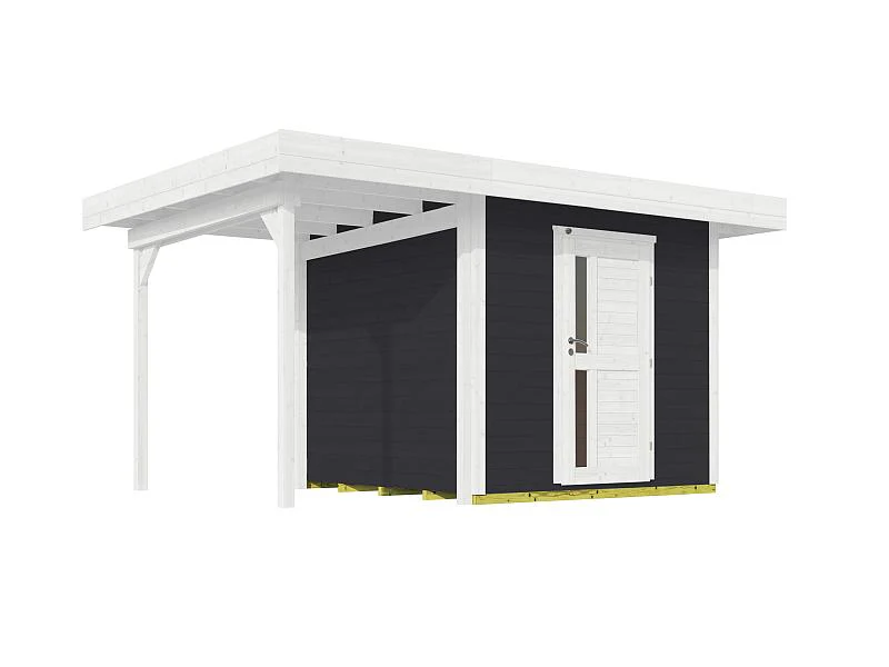 Weka Gartenhaus 172 Größe 2 anthrazit mit Anbaudach 147 cm - Image 3
