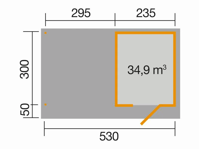 Weka Gartenhaus 172 Größe 2 anthrazit mit Anbaudach 295 cm - Image 2