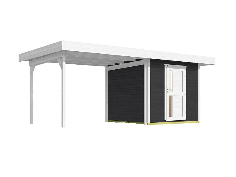Weka Gartenhaus 172 Größe 2 anthrazit mit Anbaudach 295 cm - Image 3