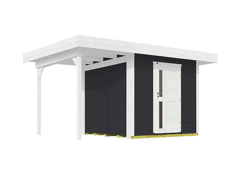 Weka Gartenhaus 172A Größe 1 anthrazit mit Anbaudach 147 cm - Image 2