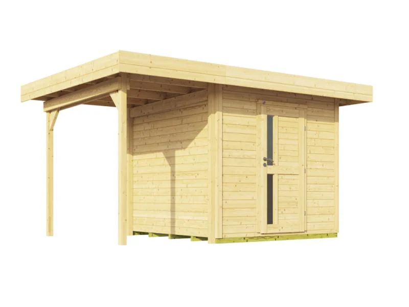 Weka Gartenhaus 172A Größe 1 natur mit Anbaudach 147 cm - Image 3