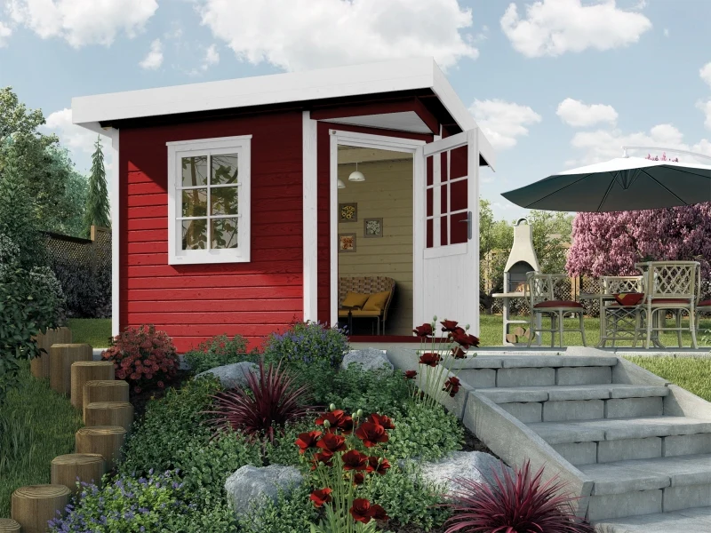 Weka Gartenhaus 213 Plus Gr 2 schwedenrot