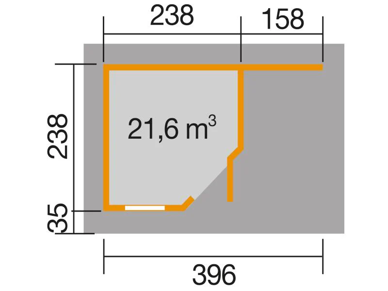 Weka Gartenhaus 5-Eck-Haus 213 Gr 1 anthrazit Anbau 150 cm - Image 3