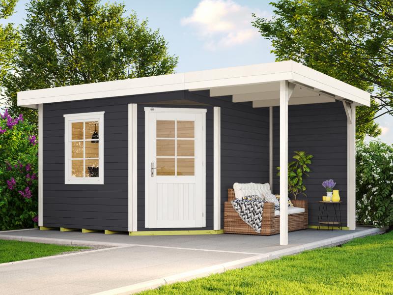 Weka Gartenhaus 5-Eck-Haus 213 Gr 2 anthrazit Anbau 150 cm